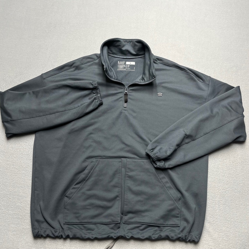5.11 Tactical Womens 1/4 Zip Sweatshirt/job shirt Pullover Gray Fleece Pockets L